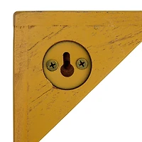 Hello Honey 27.5" Mustard Square Reclaimed Wood & Metal Wall Shelf
