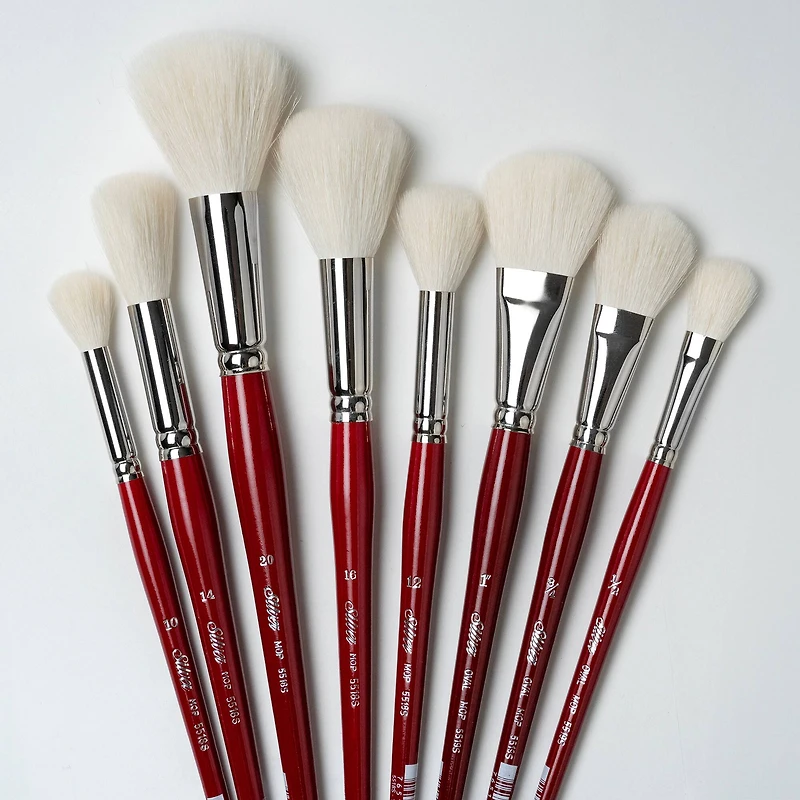Silver Brush Limited Silver Mops™ 8 Piece Round and Oval White Brush Set