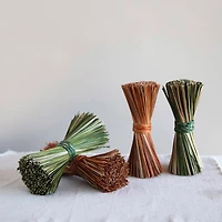 Hello Honey® 12" Green & Orange Grass Bundle Set with Braided Seagrass Ties