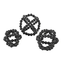 Black Wood Beaded Orbs Set