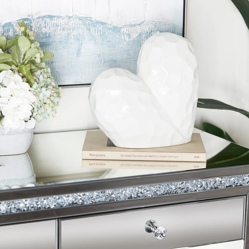 Ceramic Contemporary Heart Sculpture