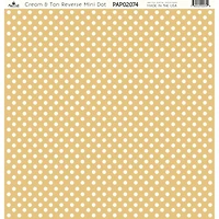 Paper Café Cream & Tan Reverse Mini Dot 12" x 12" Cardstock, 15 Sheets