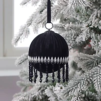 4" Black Ball Ornament with Dangling Jewels by Ashland®