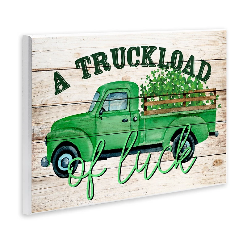 Stupell Industries Truckload Of Luck St Patrick's Day Farmhouse Wall Plaque Art