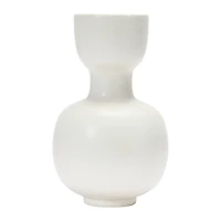Hello Honey® 12" White Stoneware Vase