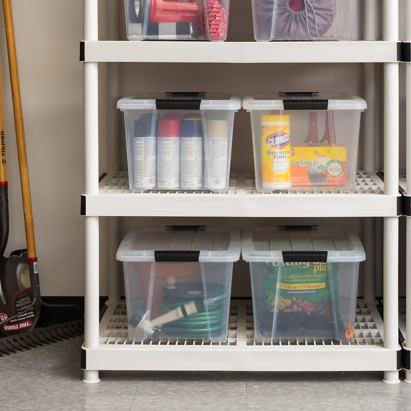 IRIS® 32qt. Buckled Clear Boxes with Clear Buckle Lids, 4ct.