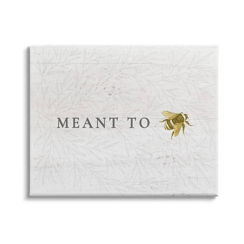 Stupell Industries Meant to Be Charming Phrase Honey Bee Pun Canvas Wall Art