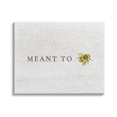 Stupell Industries Meant to Be Charming Phrase Honey Bee Pun Canvas Wall Art