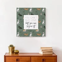 Rescue Cat Canvas Wall Art