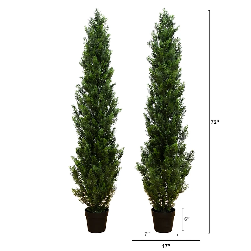 6ft. Potted UV Resistant Topiary Cedar Trees, 2ct.