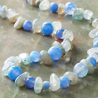 6 Pack:  Blue Agate Stone Beads Value Pack by Bead Landing™