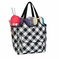 Everything Mary Black & White Check Everything Tote