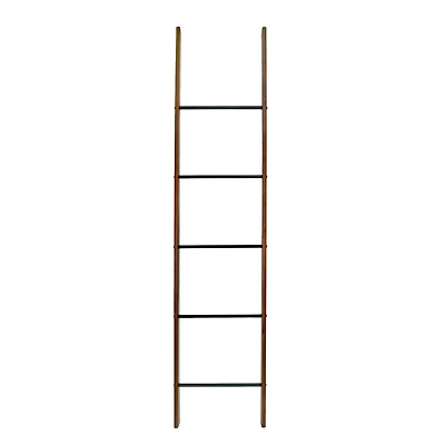 6.4ft. Metal & Wood Decorative Leaning Ladder