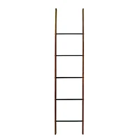6.4ft. Metal & Wood Decorative Leaning Ladder