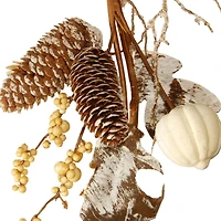 6ft. White Pumpkin and Pinecone Garland