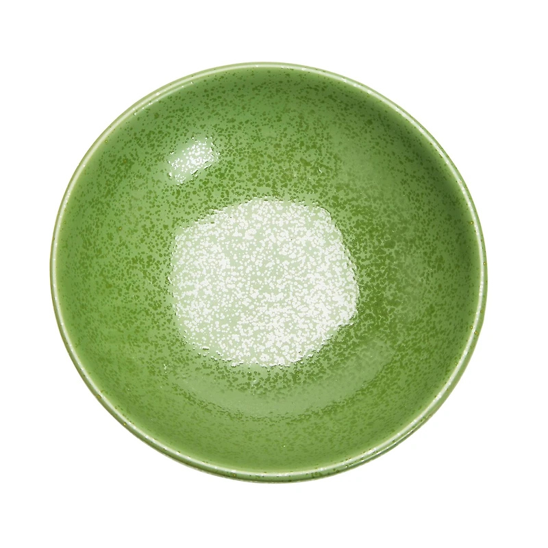 Hello Honey® Matte Green Reactive Glaze Stoneware Footed Bowl