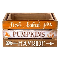 Glitzhome® Wooden Pumpkin Crate Set