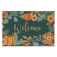 Stupell Industries Pumpkin Floral Harvest Welcome Sign Wall Plaque Art
