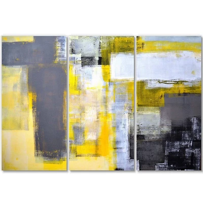 Designart - Grey and Yellow Blur Abstract