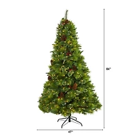 7ft. Pre-Lit Montana Mixed Pine, Pinecones & Berries Artificial Christmas Tree with Clear LED Lights