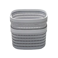 Simplify Medium Gray Basket Storage Tote, 2ct.