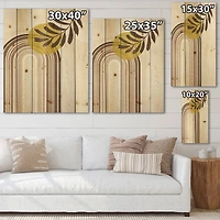 Designart - Abstract Sun and Moon With Leaf In Earth Tones