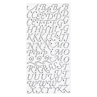 Silver Glitter Rhinestone Script Alphabet Stickers by Recollections™