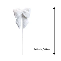 24" White Faux Fur Bow Stem by Ashland®