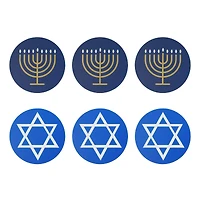 4" Menorah & Star of David Hanukkah Paper Coasters, 6ct. by Ashland®