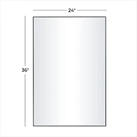 Black Contemporary Wall Mirror, 24" x 1" x 36"