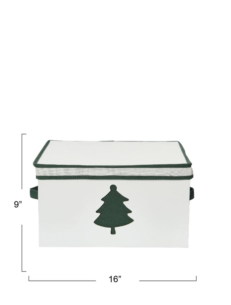 Household Essentials Holiday Green Tree Storage Box
