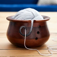 Curvy Sheesham Yarn Bowl By Loops & Threads™