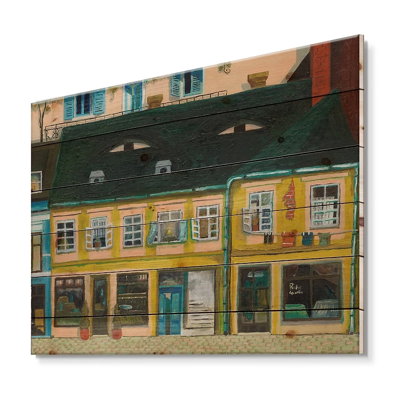 Designart - Yellow Facade of Houses In Street In Paris