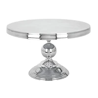 30" Silver Aluminum Traditional Coffee Table