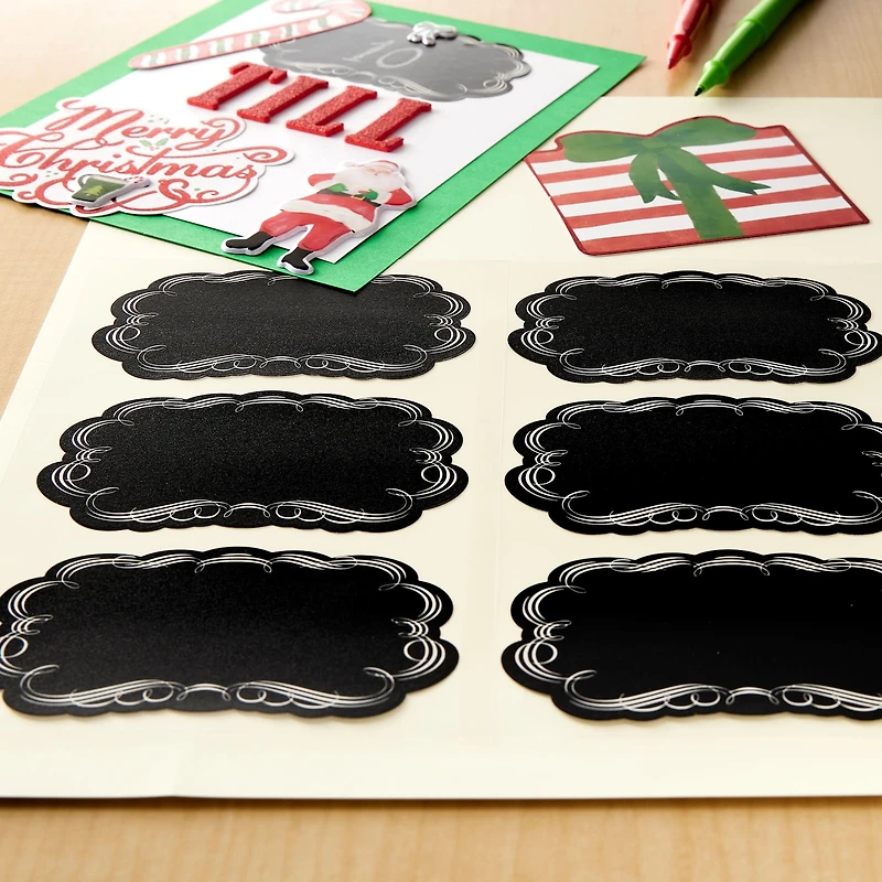12 Packs: 9 ct. (108 total) Black Chalkboard Bubble Labels by Recollections™