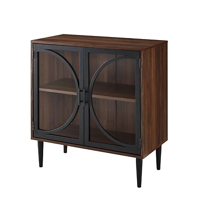 Walker Edison Dark Walnut Industrial Storage Cabinet