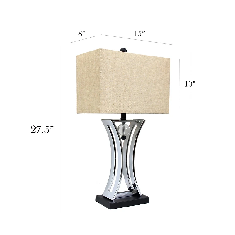 Elegant Designs 27.5" Chrome Executive Business Table Lamp