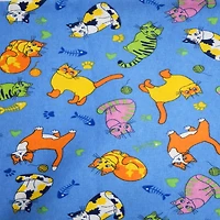 Feldman Blue Cats Cotton Flannel