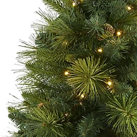 5ft. Pre-Lit North Carolina Mixed Pine Artificial Christmas Tree, Warm White LED Lights