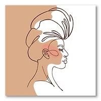 Designart - One Line Portrait of African American Woman II