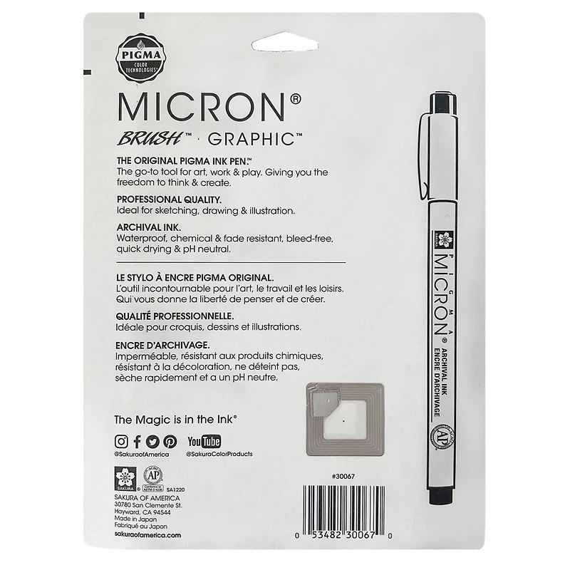 Sakura Pigma Micron Pen Set, 8-Pens, Black