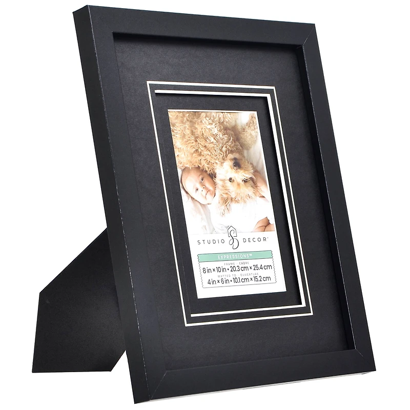Expressions™ 4" x 6" Black Frame with Double Mat by Studio Décor®