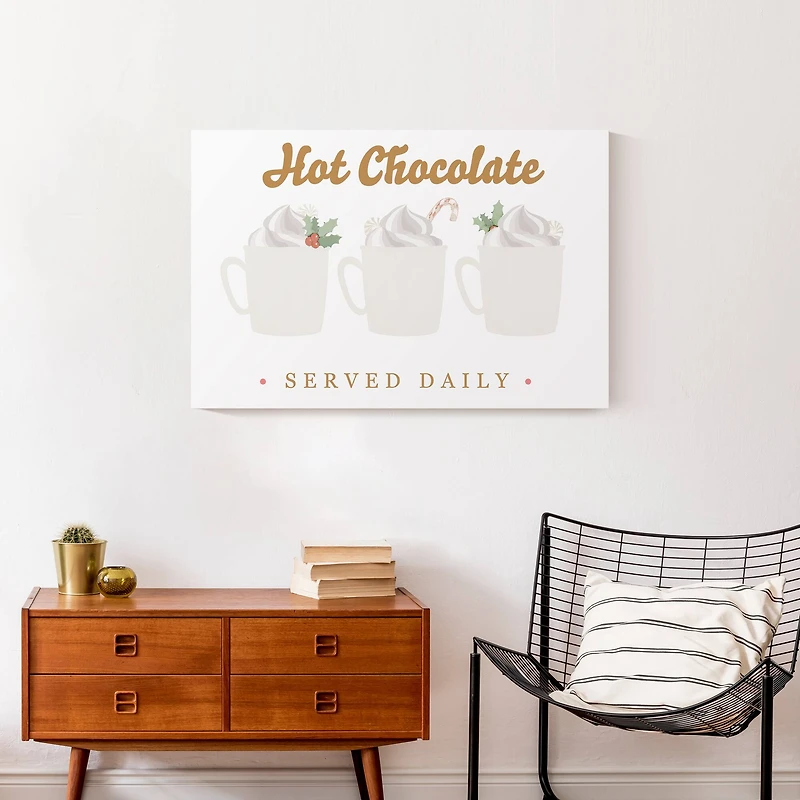 Hot Chocolate Served Daily 30x20 Canvas Wall Art