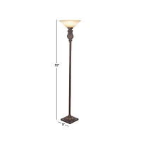 Brown Metal Traditional Floor Lamp, 70" x 15" x 15"