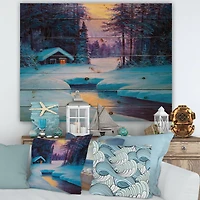 Designart - Old Cabin In Winter Forest II
