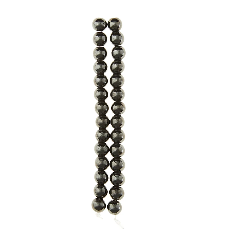 12 Pack: Hematite Round Beads, 8mm by Bead Landing™