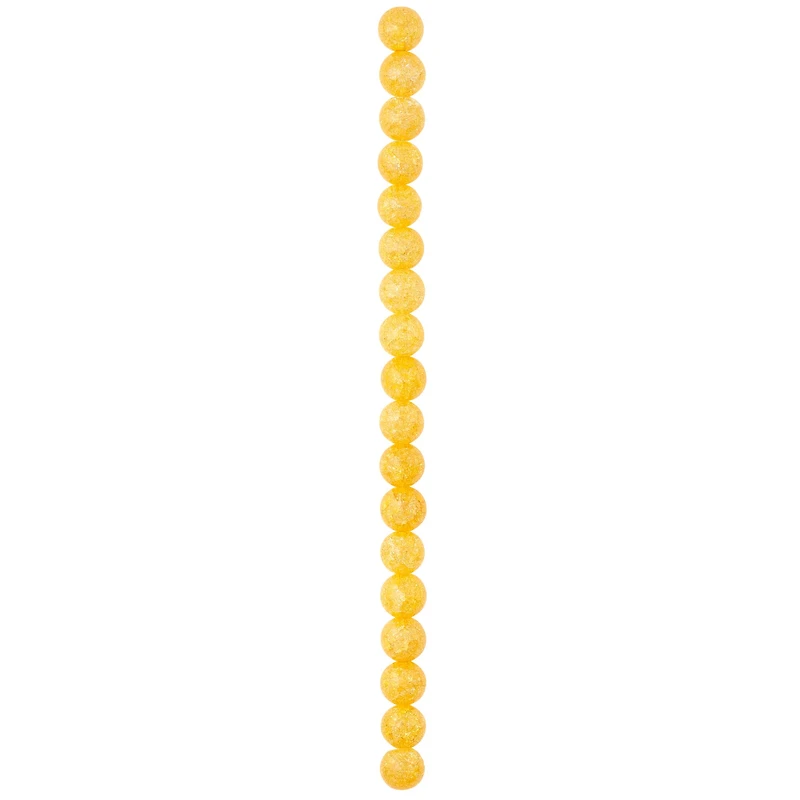 12 Pack: Yellow Crackled Quartzite Round Beads, 10mm by Bead Landing™
