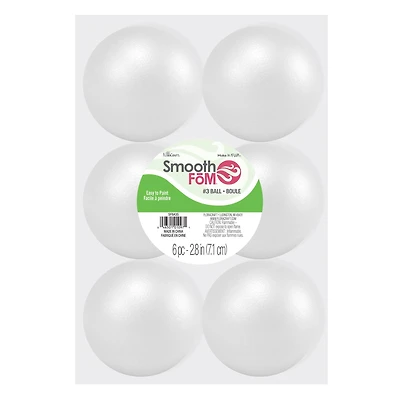 FloraCraft® SmoothFōM® 2.8" White Foam Balls, 6ct