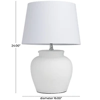 White Cement Pot Textured Table Lamp
