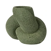 Hello Honey® 4" Green Stoneware Tealight & Taper Candle Holder